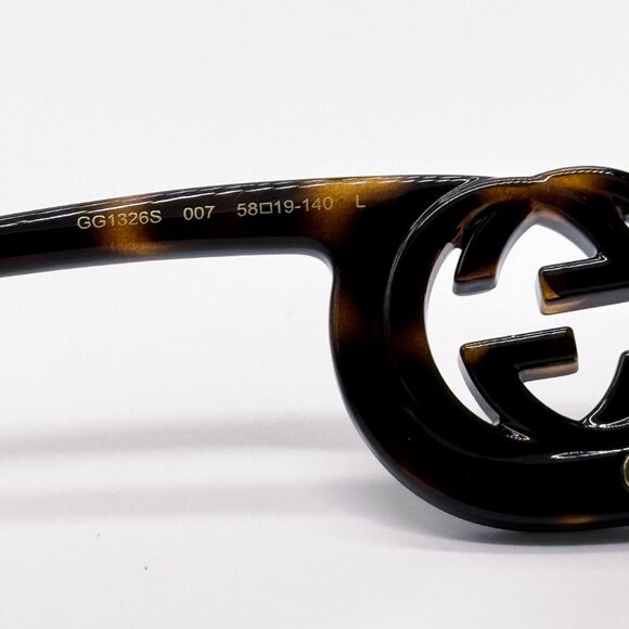 NEW GUCCI GG1326S 007 OVERSIZED DARK HAVANA BROWN MIRROR WOMEN SUNGLASSES - Picture 10 of 13